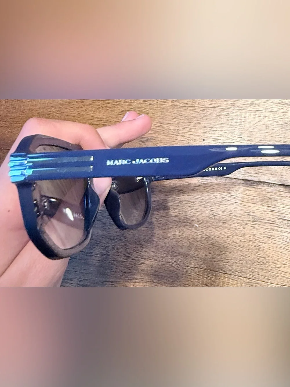 Marc Jacobs Men’s Blue  Frame Sunglasses with Gradient Smoke Lenses